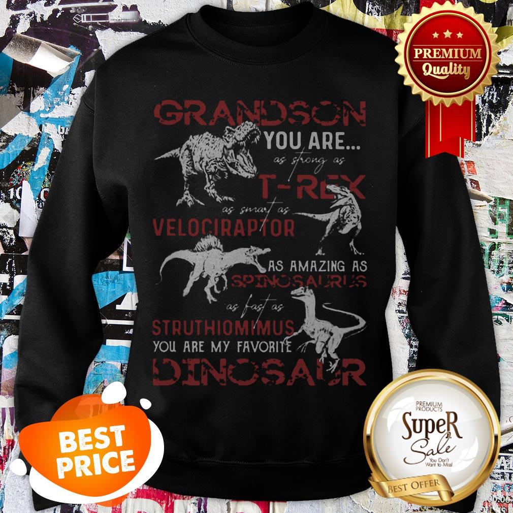 Nice Grandson You Are As Strong As T-Rex As Velociraptor Spinosaurus Shirt