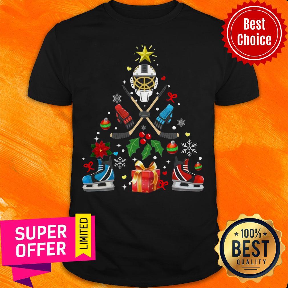 Nice Hockey Christmas Tree Shirt