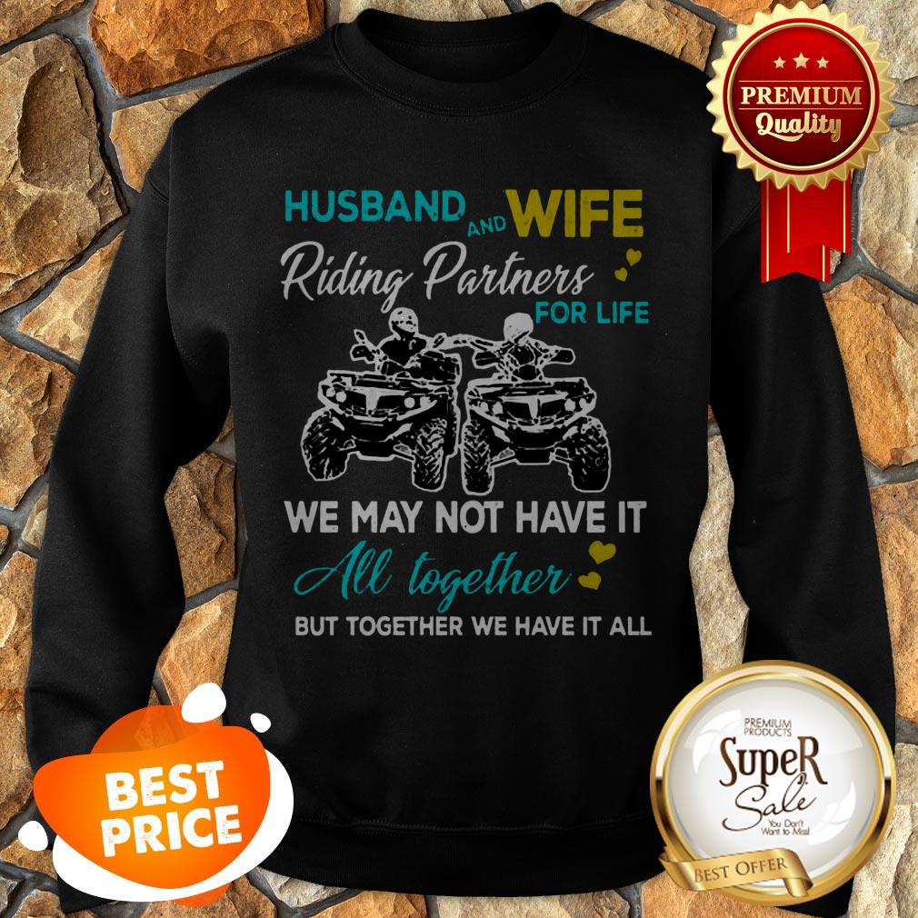 Nice Husband And Wife Riding ATVS Partners For Life Together Shirt