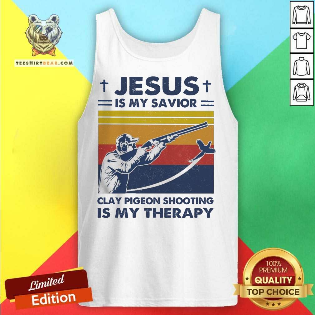 Nice Jesus Is My Savior Clay Pigeon Shooting Is My Therapy Vintage Shirt
