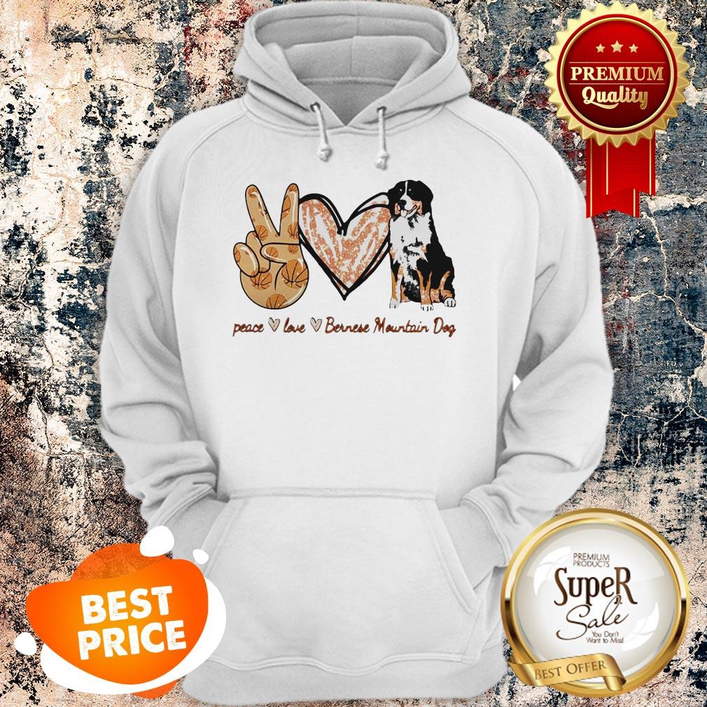 Nice Peace Love Bernese Mountain Dog Shirt