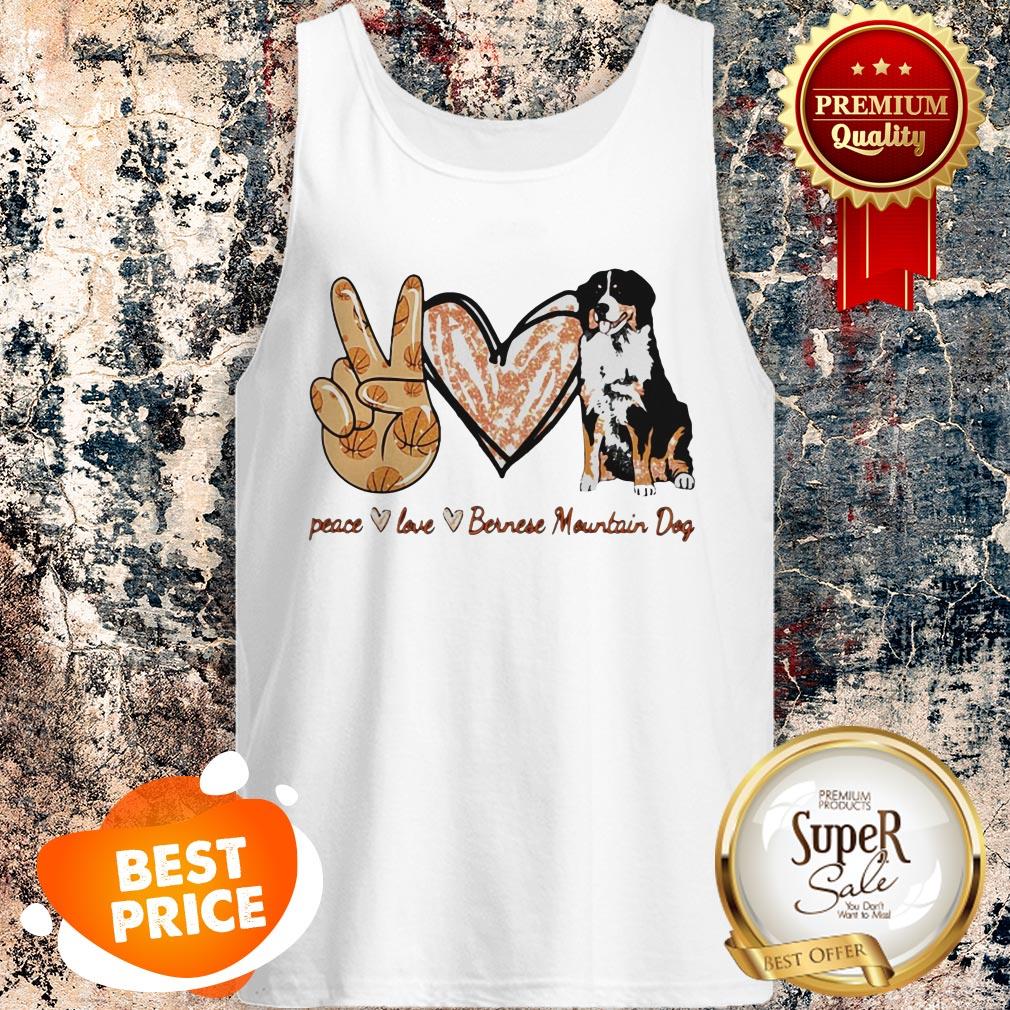 Nice Peace Love Bernese Mountain Dog Shirt