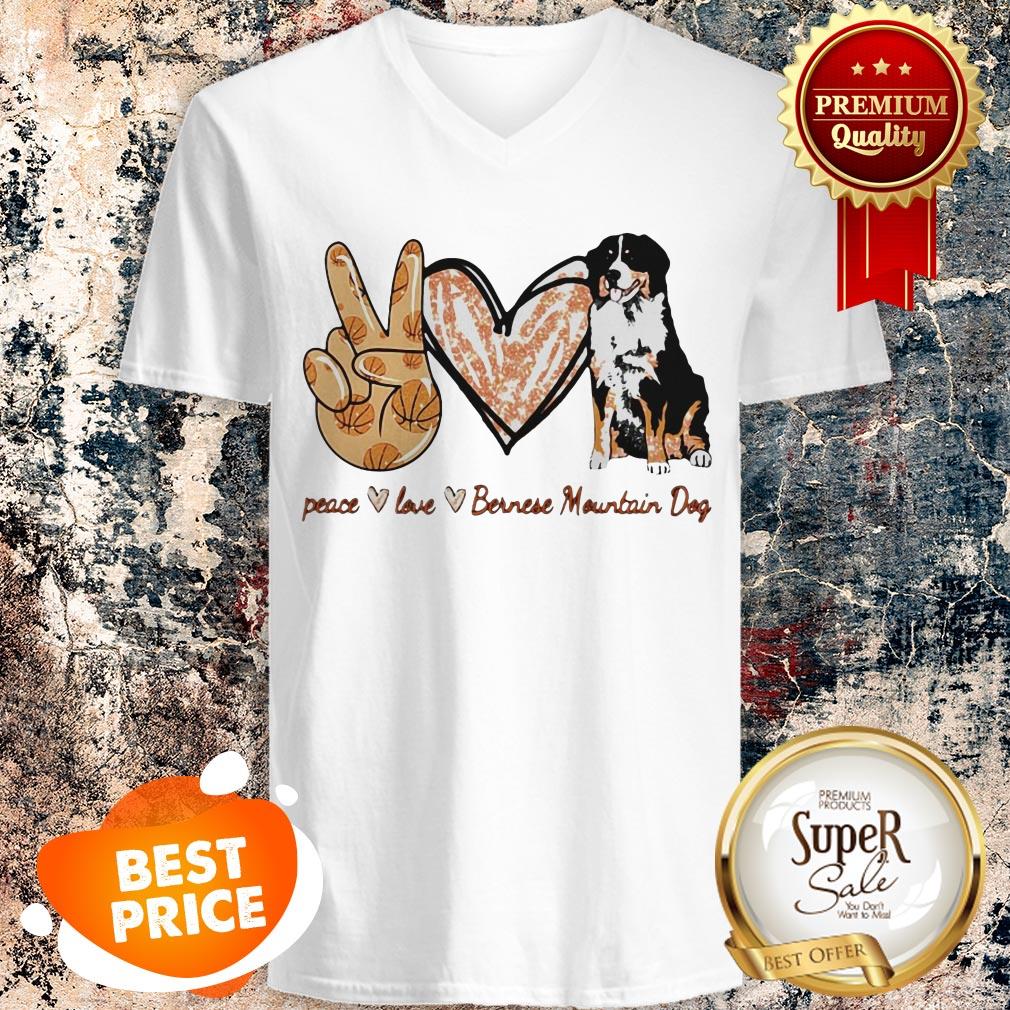 Nice Peace Love Bernese Mountain Dog Shirt