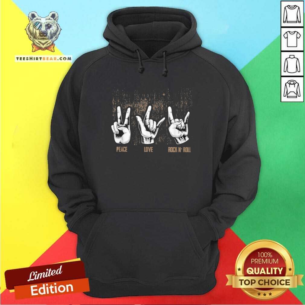 Nice Peace Love Rock And Roll Guitar Ret Hippie Collection Shirt