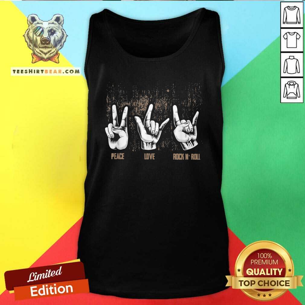 Nice Peace Love Rock And Roll Guitar Ret Hippie Collection Shirt