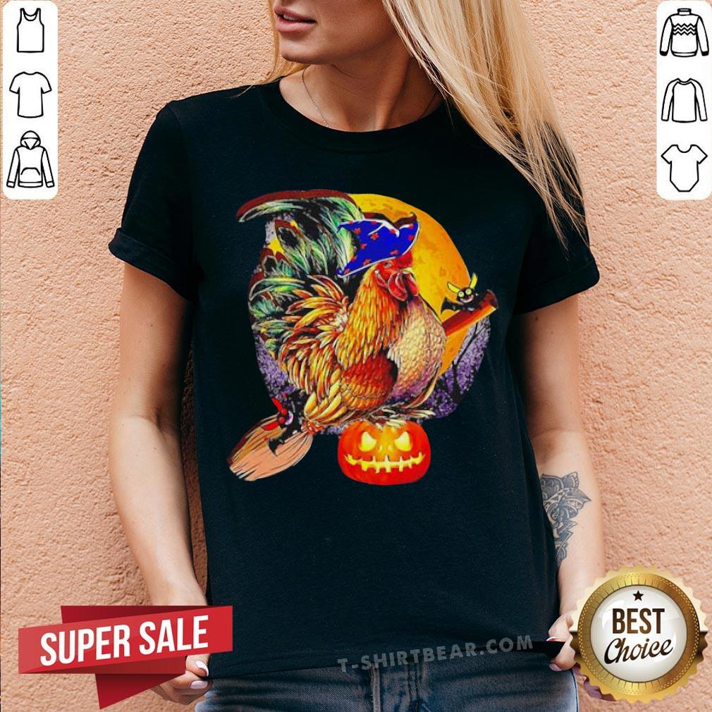Nice Rooster Witch Happy Halloween Shirt