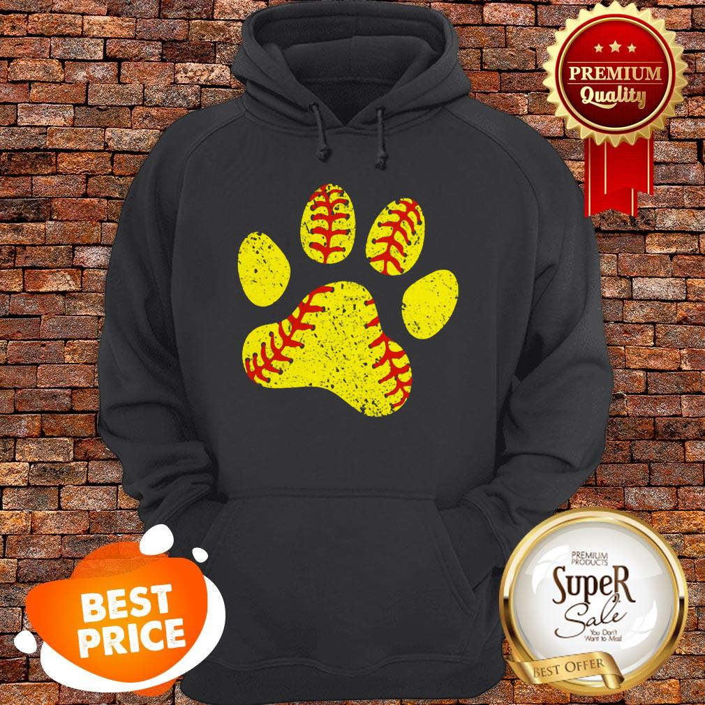 Nice Softball Lovers Paw Dog Shirt