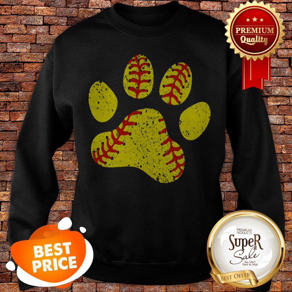 Nice Softball Lovers Paw Dog Shirt