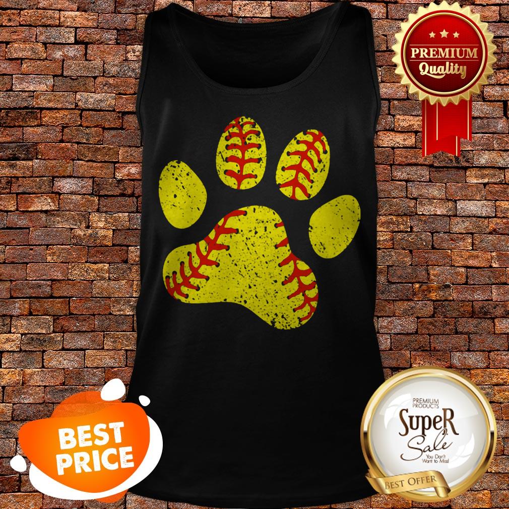 Nice Softball Lovers Paw Dog Shirt