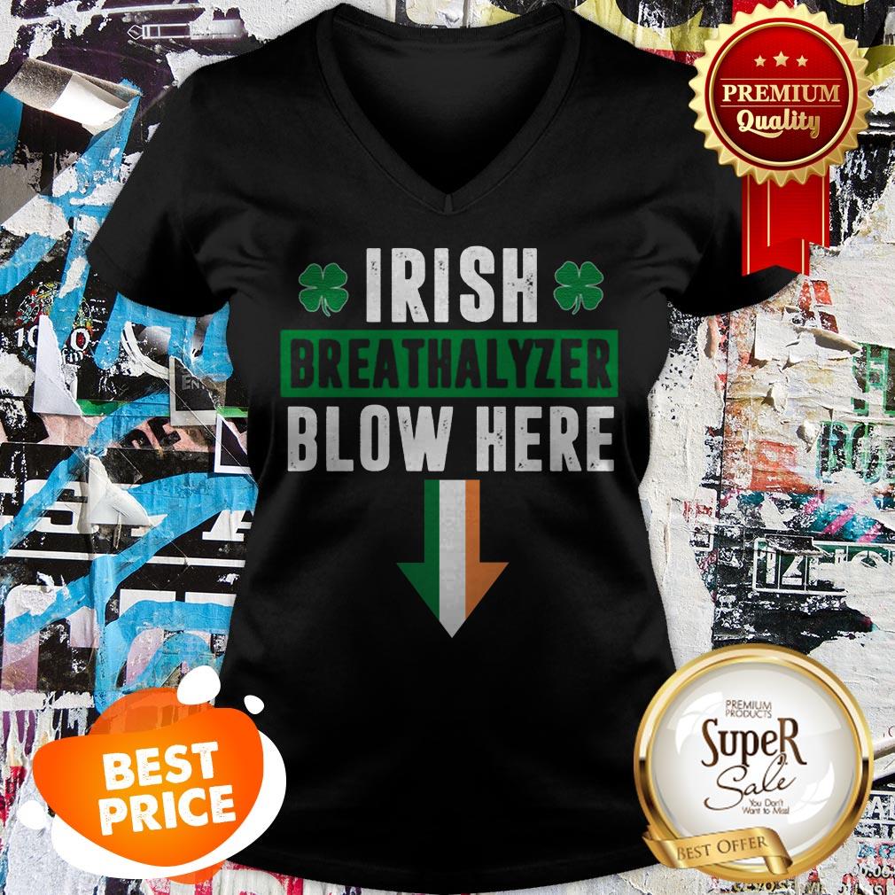 Nice St Patricks Day Shamrock Irish Breathalyzer Blow Here Shirt