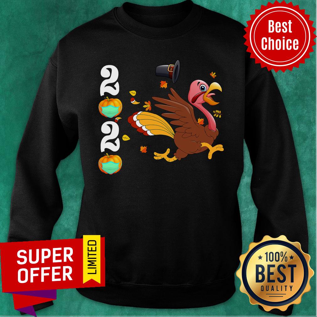 Nice Thanksgiving Turkey Running Funny 2020 Pumpkins Wearing Mask Shirt