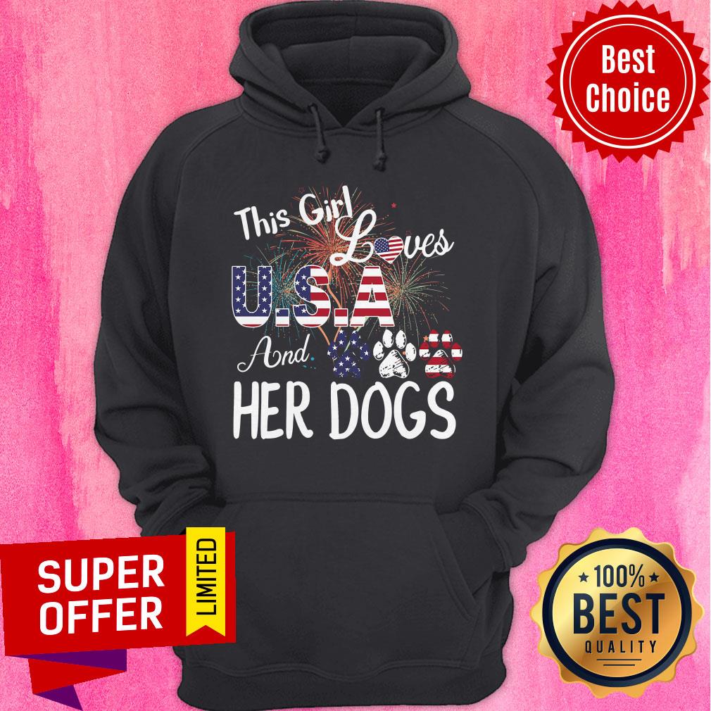 Nice This Girl Loves USA And Her Dog Independence Day Shirt