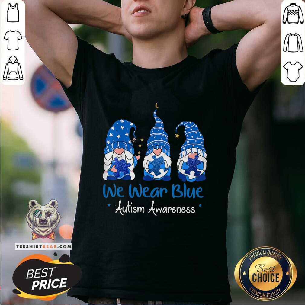 Nice Three Gnomes Holding Blue Puzzle Autism Aware Shirt