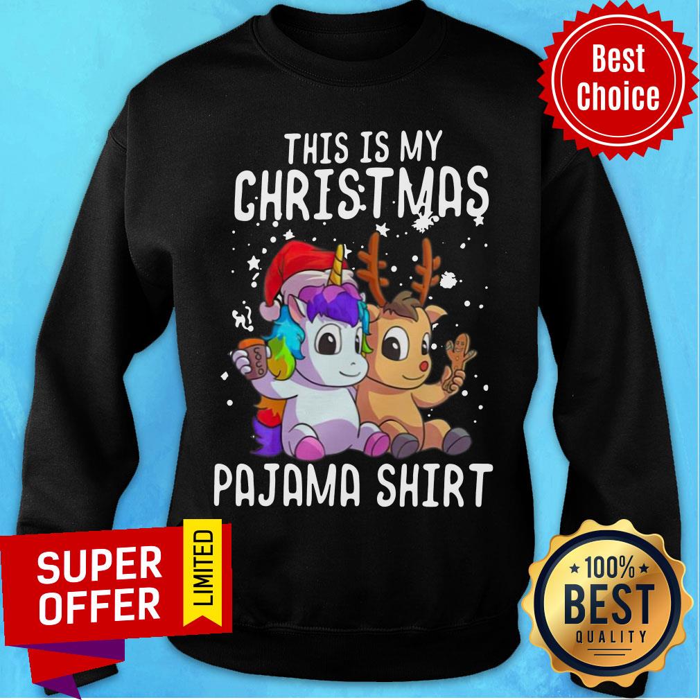 Nice Unicorn And Reindeer This Is My Christmas Pajama Shirt Christmas Shirt