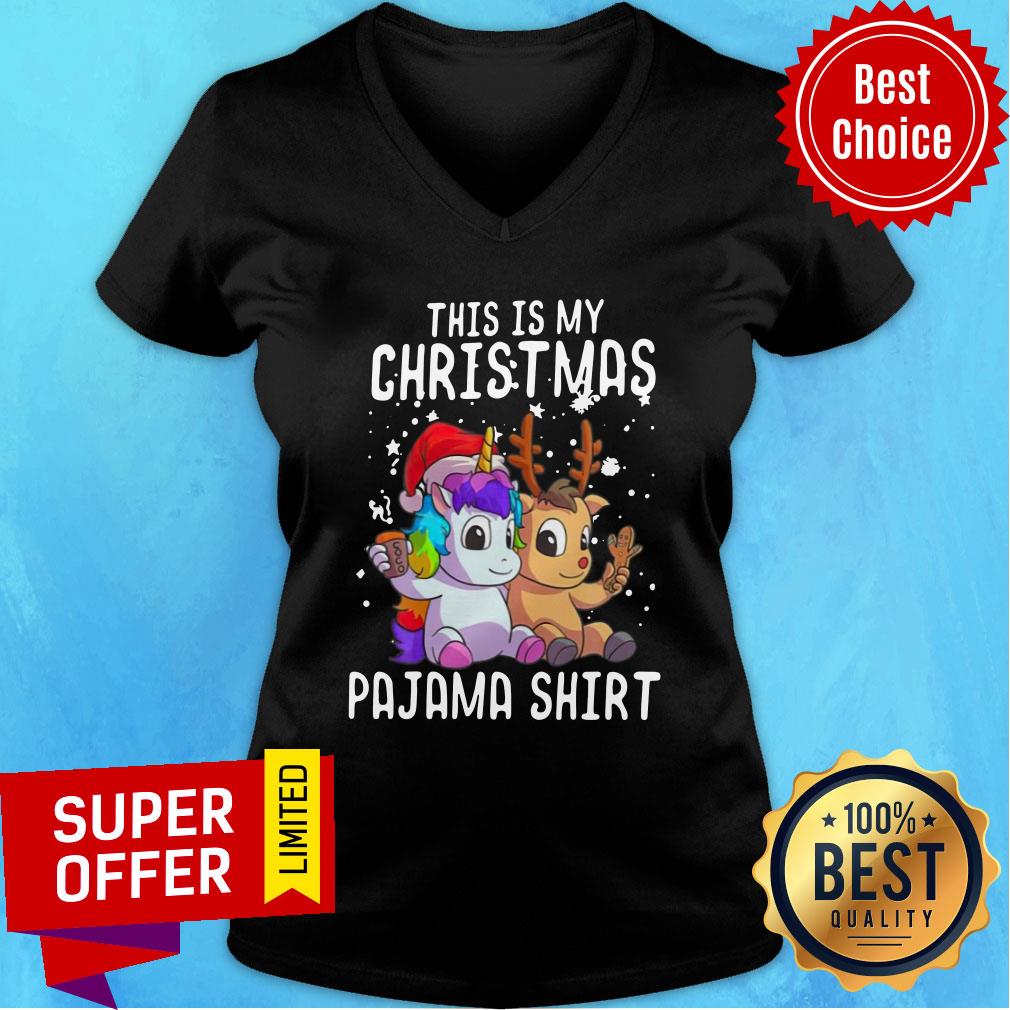 Nice Unicorn And Reindeer This Is My Christmas Pajama Shirt Christmas Shirt