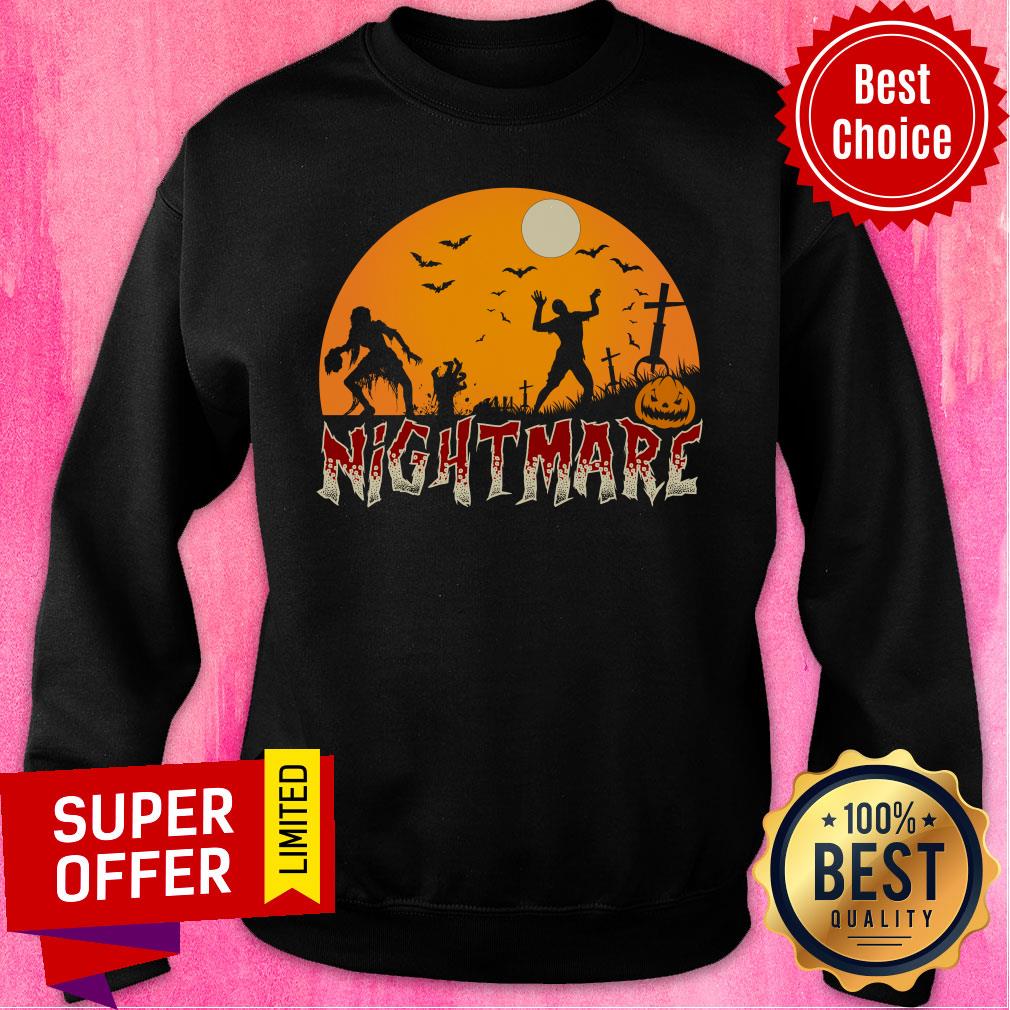Nightmare Zombie Bat Cemtery Halloween Shirt