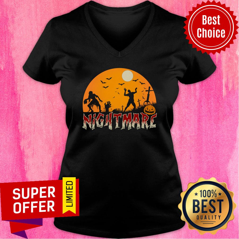 Nightmare Zombie Bat Cemtery Halloween Shirt