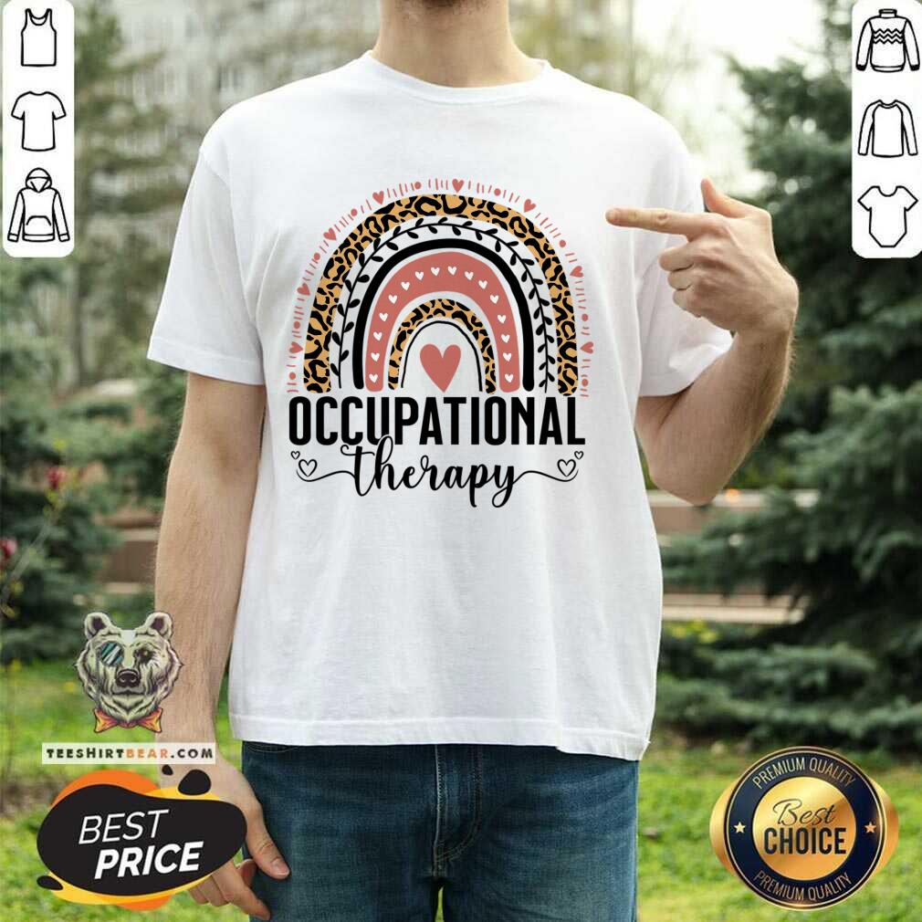 Occupational Therapy OT Month Therapist Boho Rainbow Leopard Shirt