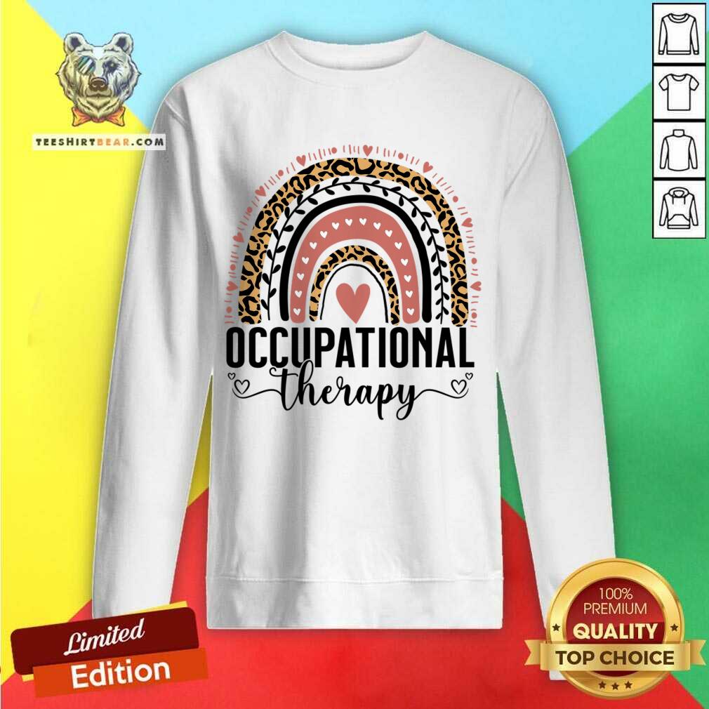 Occupational Therapy OT Month Therapist Boho Rainbow Leopard Shirt