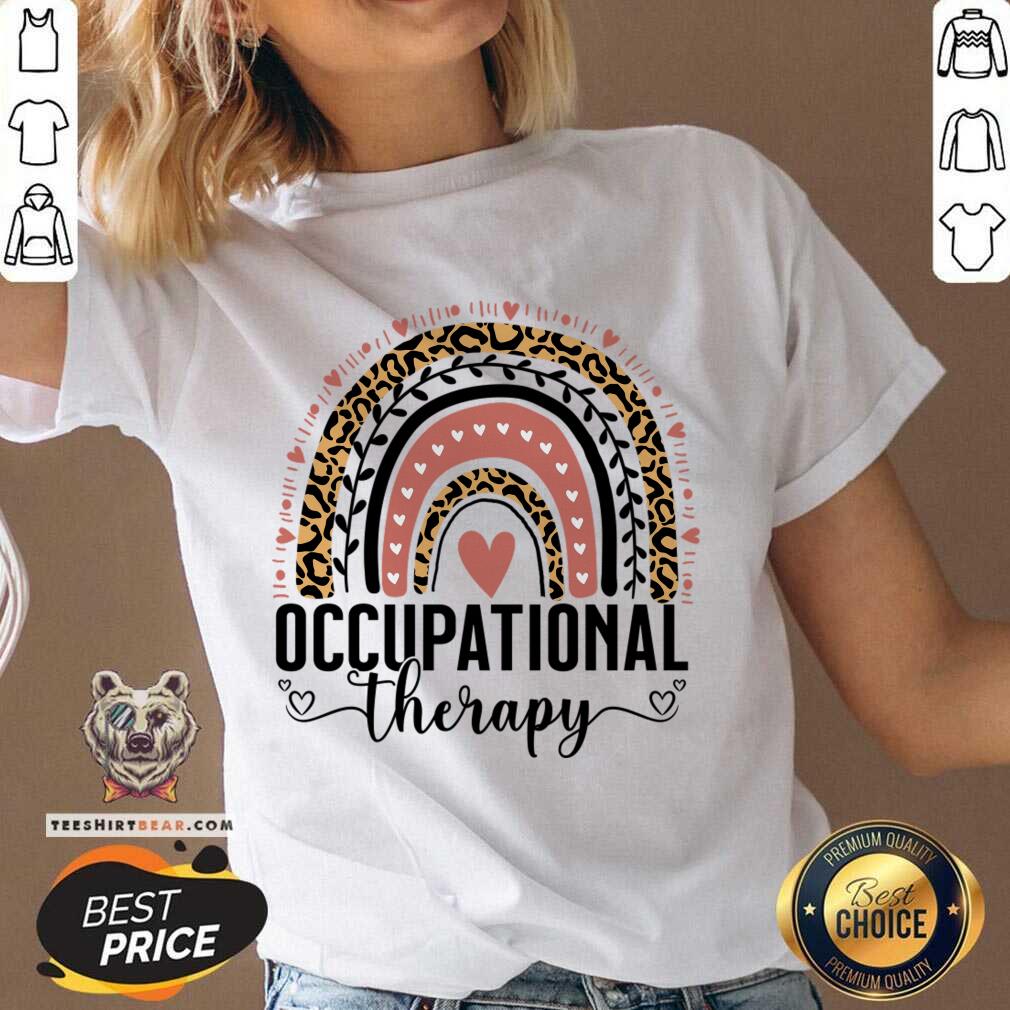 Occupational Therapy OT Month Therapist Boho Rainbow Leopard Shirt