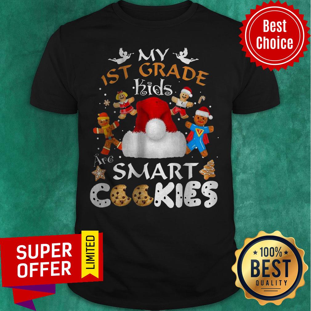 Official 1st Grade Teacher Christmas Smart Cookies Shirt