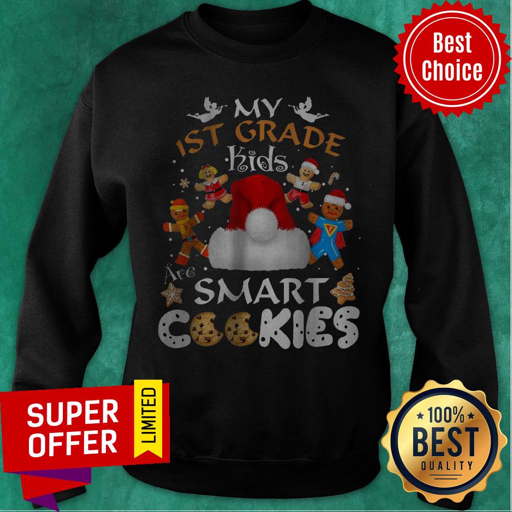 Official 1st Grade Teacher Christmas Smart Cookies Shirt