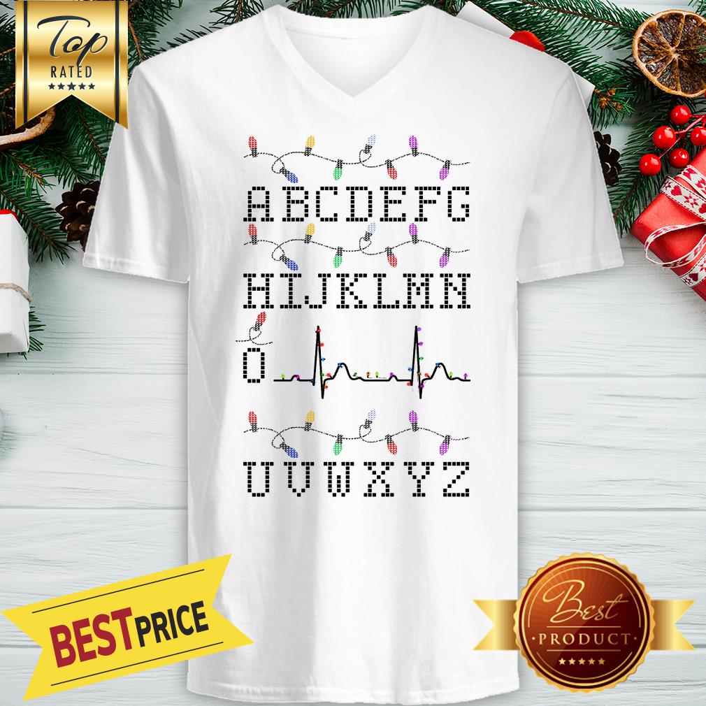 Official Abc Alphabet ECG Christmas Light Shirt