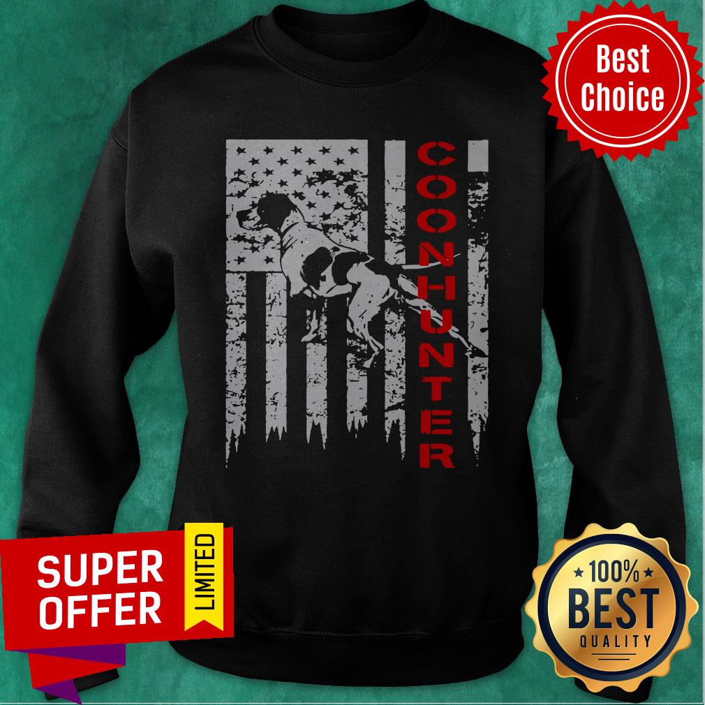 Official Distressed USA Flag For Coon Hunters Shirt