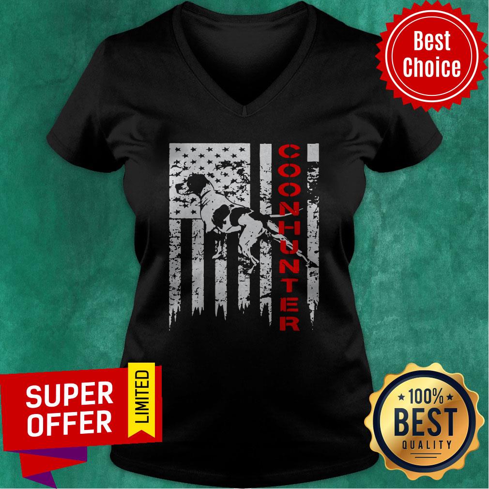 Official Distressed USA Flag For Coon Hunters Shirt