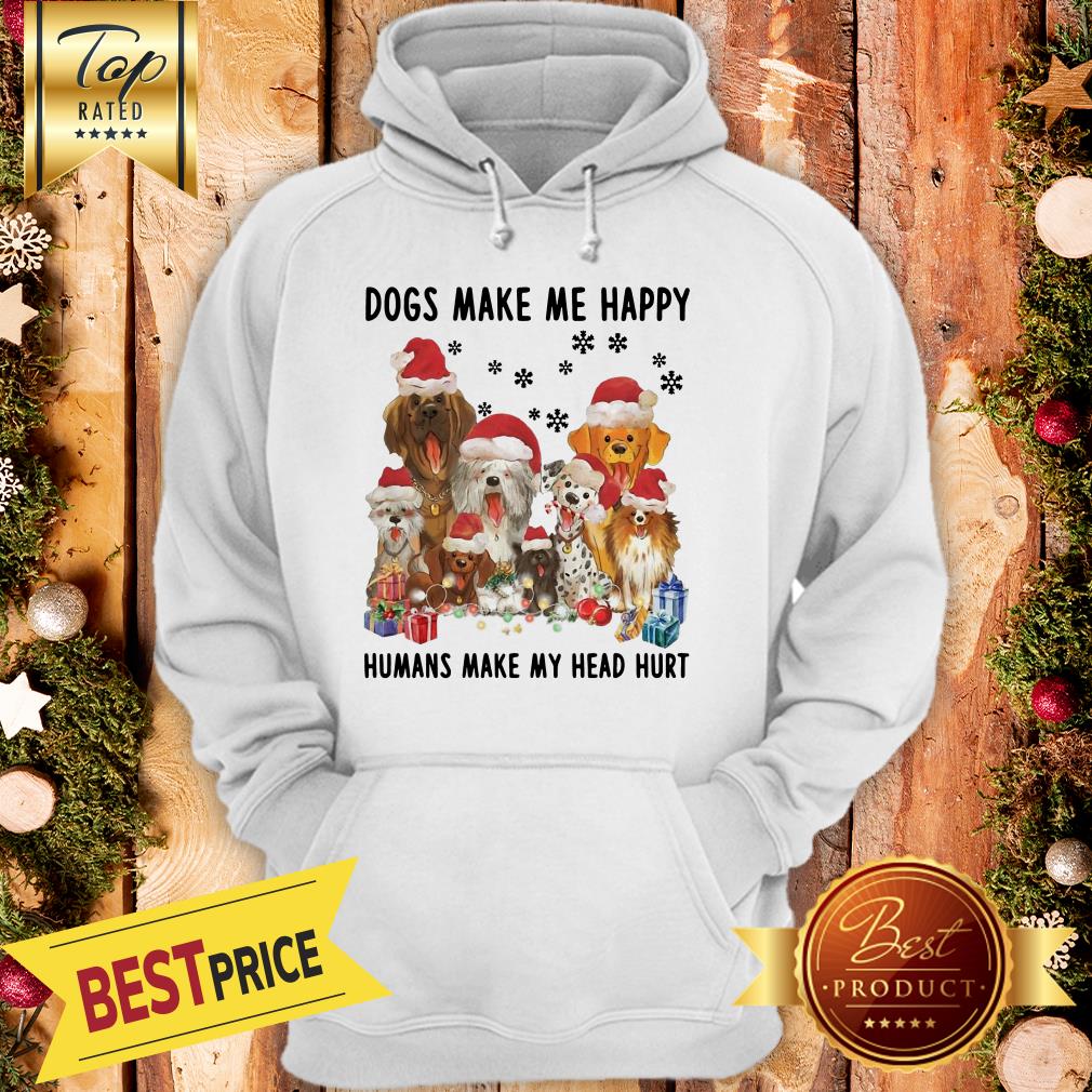 Official Dogs Make Me Happy Humans Make My Head Hurt Christmas Shirt