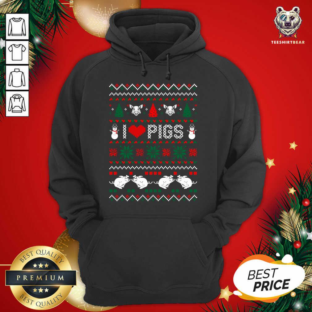 Official I Love Pigs Ugly Christmas Xmas Shirt