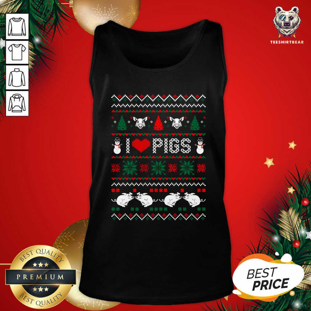 Official I Love Pigs Ugly Christmas Xmas Shirt