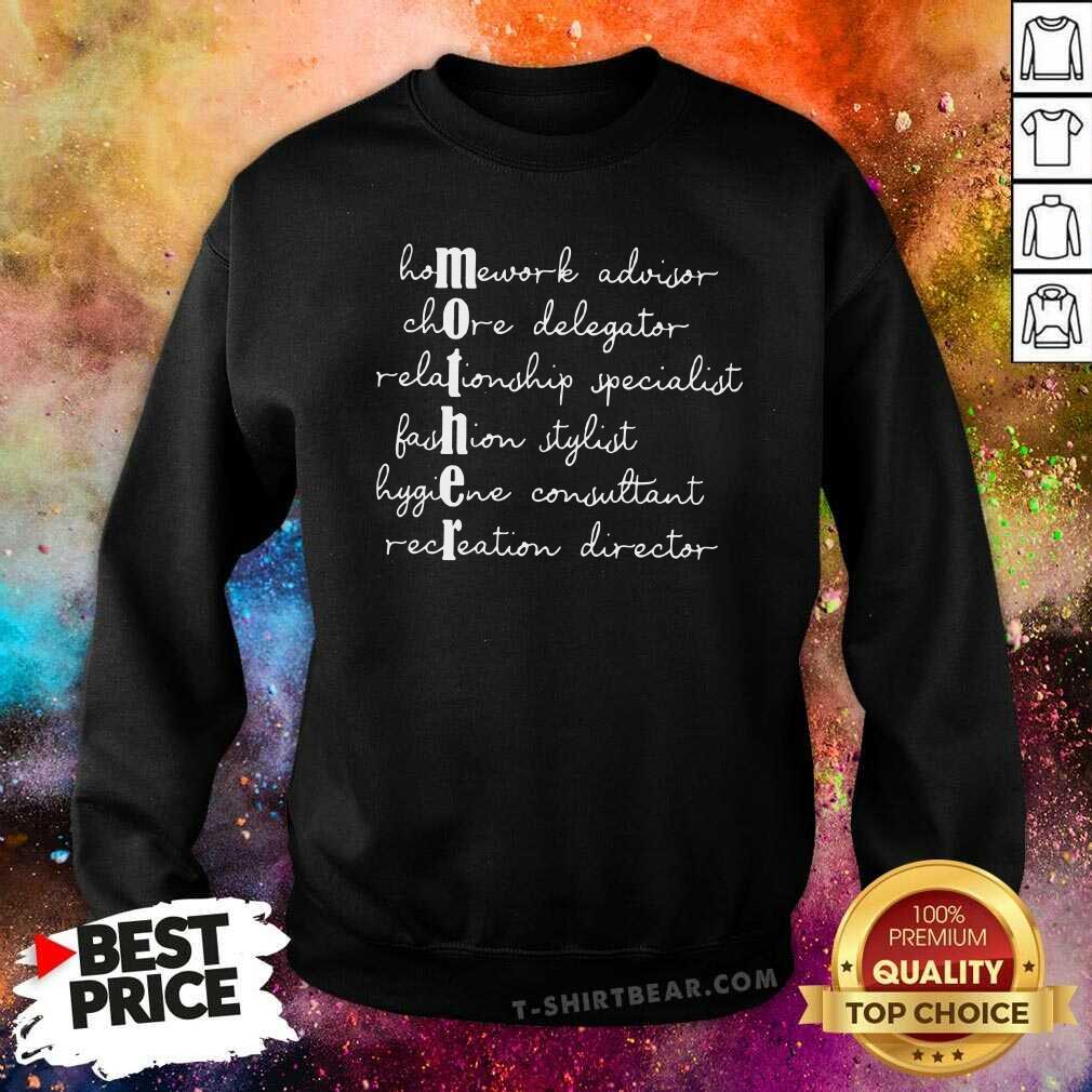 Official Mother Homework Advisor Chore Delegator Shirt