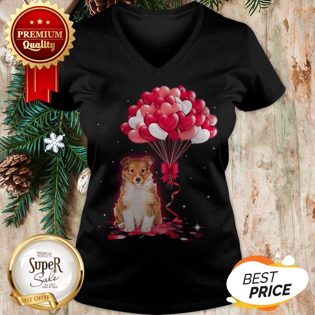 Official Shetland Sheepdog Love Balloons Heart Shirt