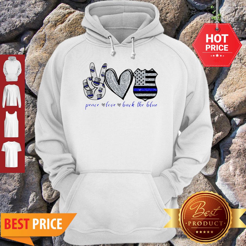 Official Thin Blue Line Peace Love Back The Blue Shirt