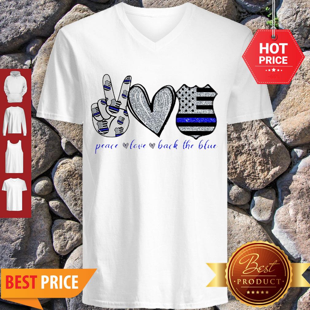 Official Thin Blue Line Peace Love Back The Blue Shirt