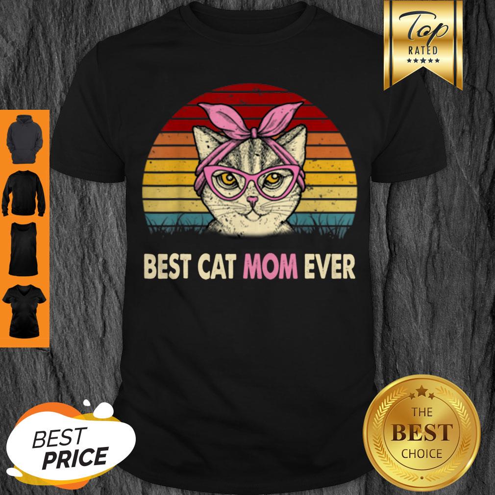 Official Vintage Best Cat Mom Ever Cat Mama Mother Gift Women shirt
