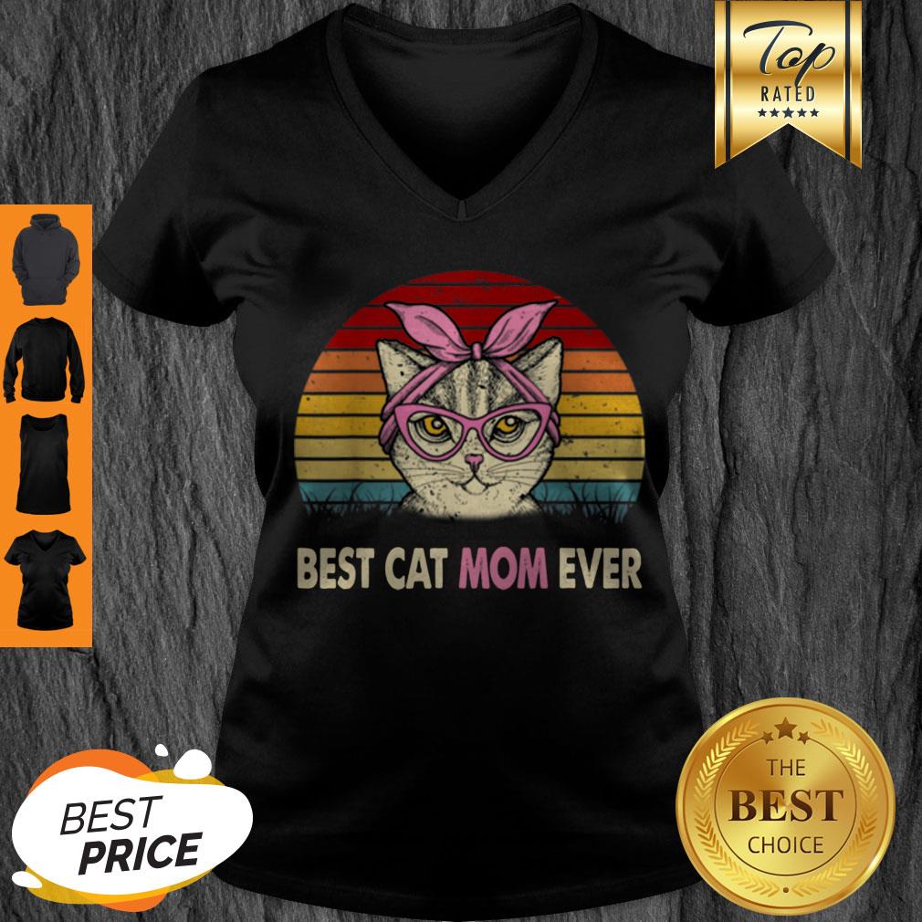Official Vintage Best Cat Mom Ever Cat Mama Mother Gift Women shirt