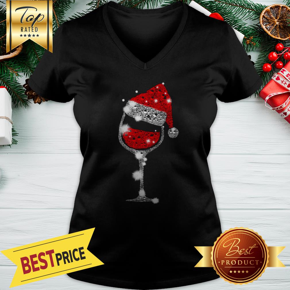 Official Wine Glass Red Diamond Santa Christmas Shirt