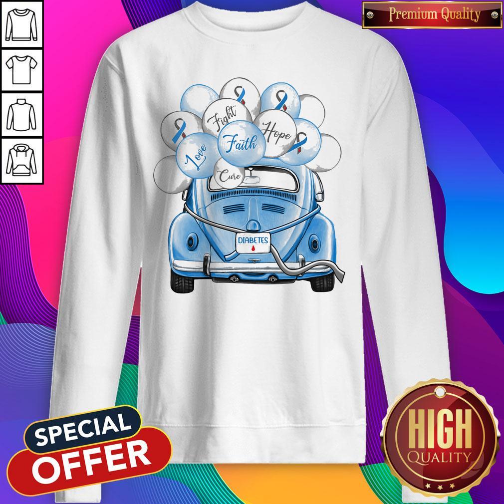 Original Diabetes Fight Faith Hope Love Cure Car Balloons Shirt
