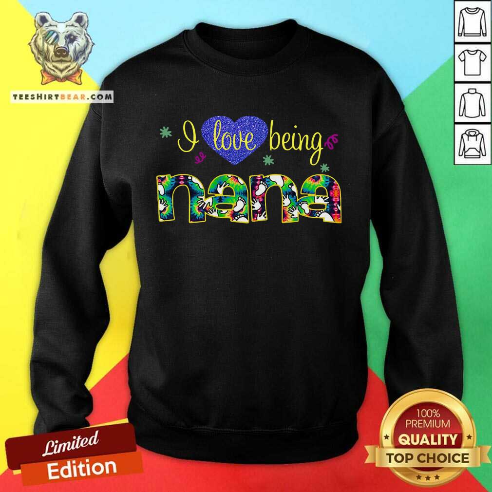 Original Heart I Love Being Nana Shirt