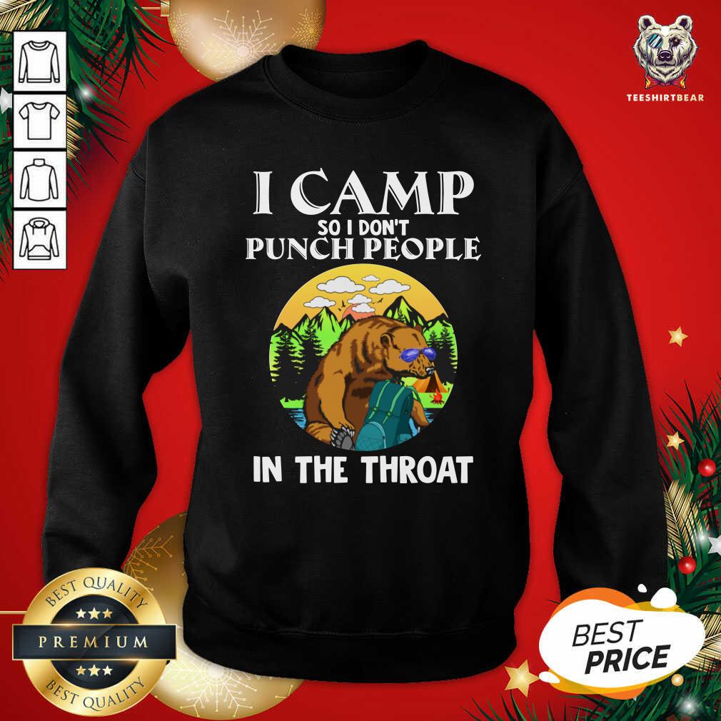 Original I Camp So I Don't Punch People In Throat Sloth Camper Shirt