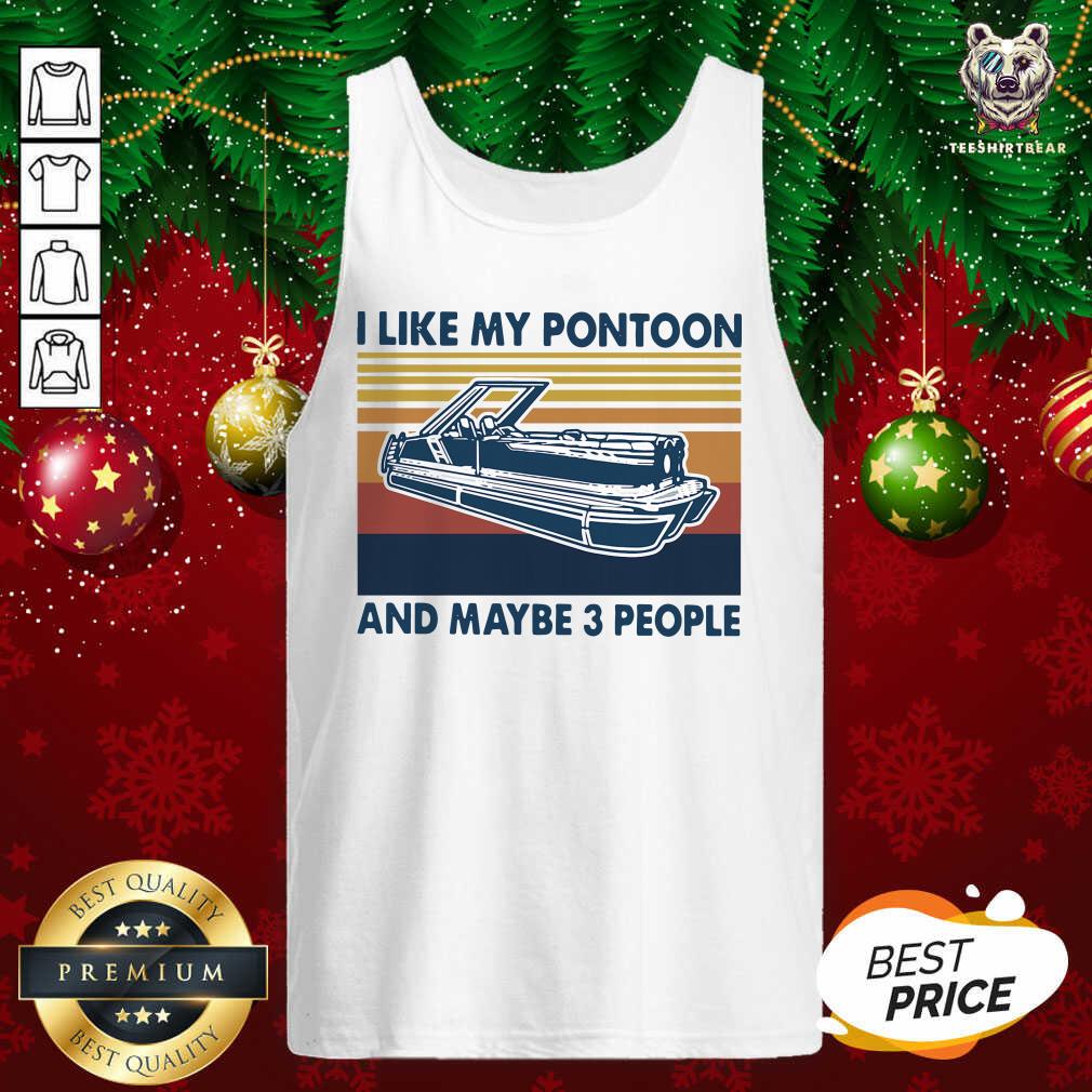 Original I Like My Pontoon And Maybe 3 People Vintage Retro Shirt