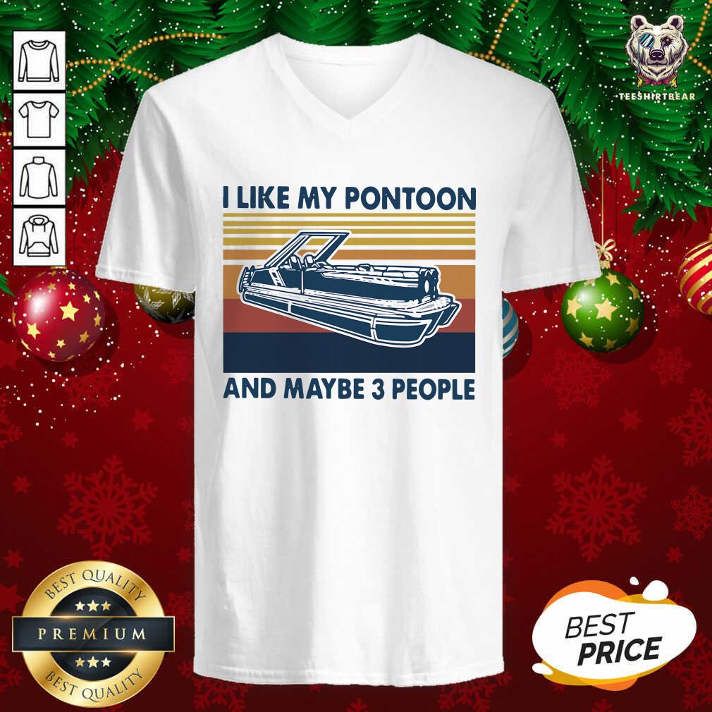 Original I Like My Pontoon And Maybe 3 People Vintage Retro Shirt