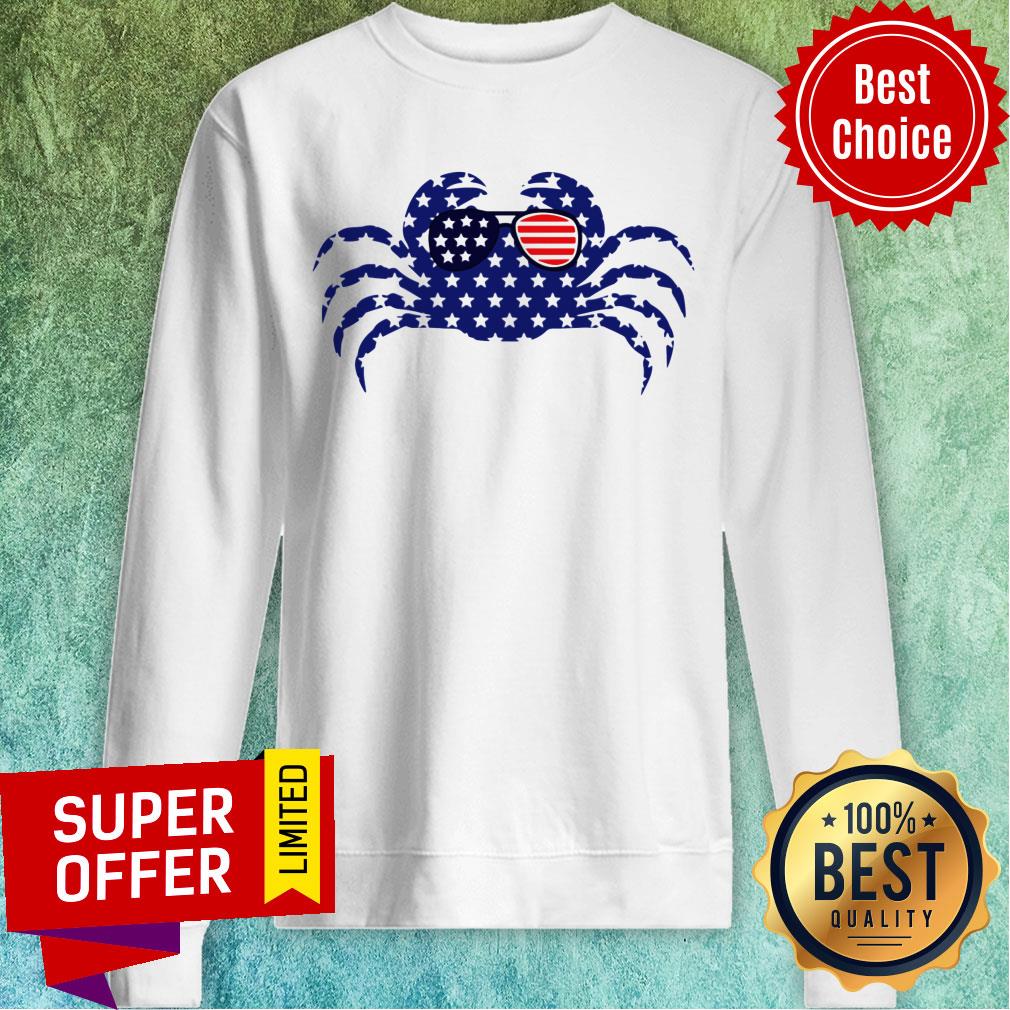 Patriotic Americana Crab USA Flag Shirt