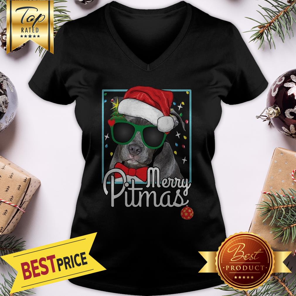 Pitbull Shirt Pit Bull Dog Santa Christmas Shirt