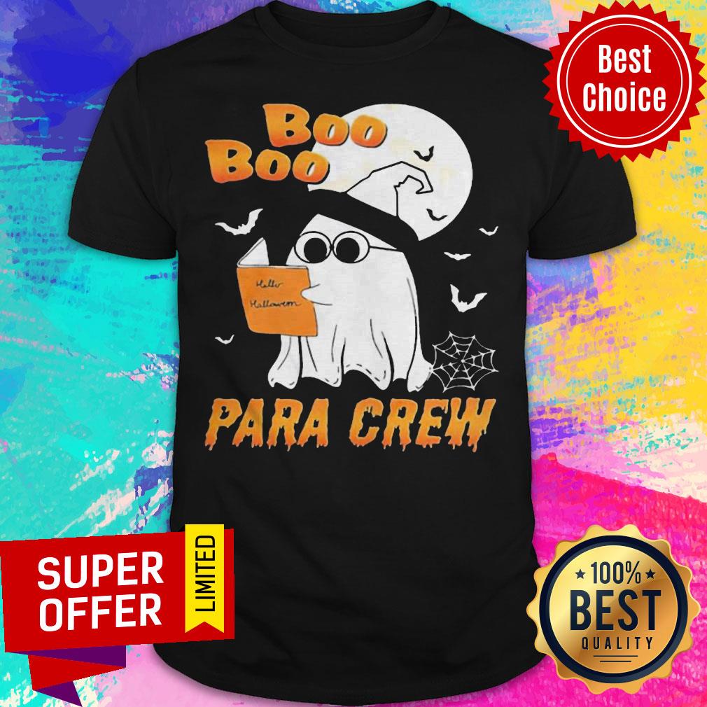 Premium Ghost Read Book Hello Halloween Boo Boo Para Crew Shirt
