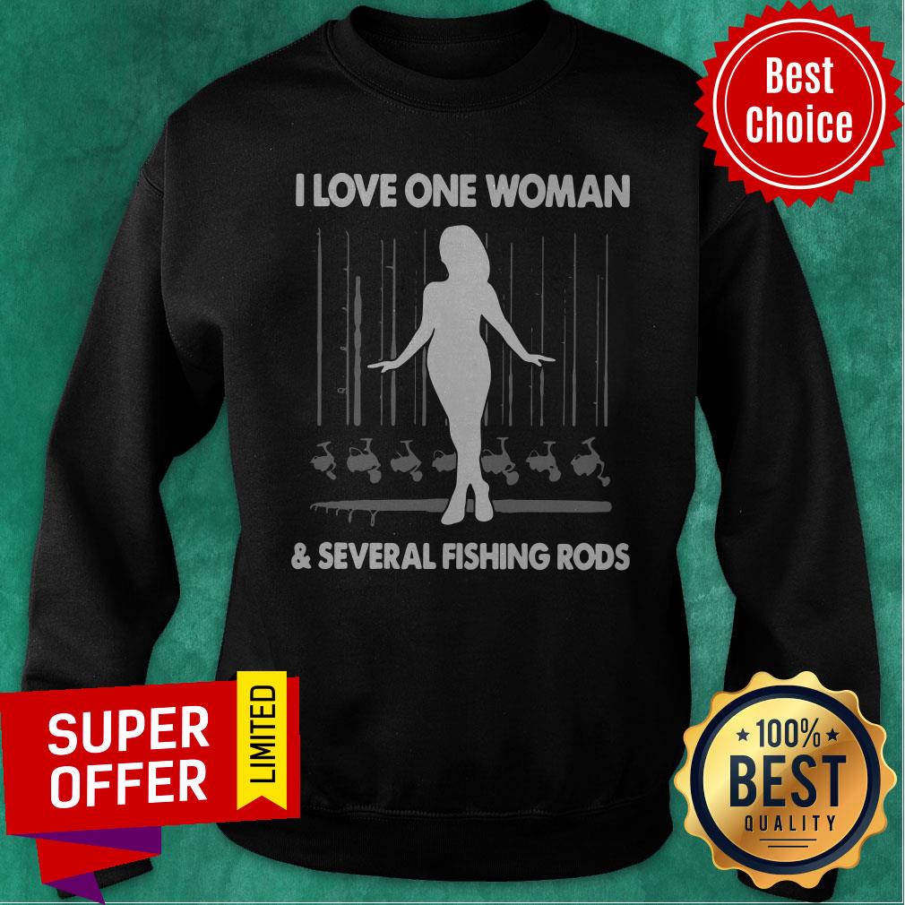 Premium I Love One Woman And Several Fishing Rods Vintage Shirt