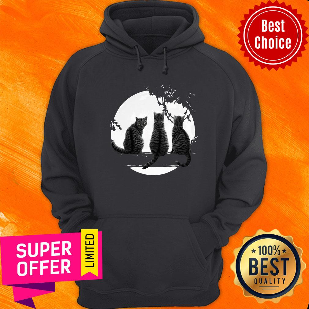 Premium Three Cats Under The Moon Shirt