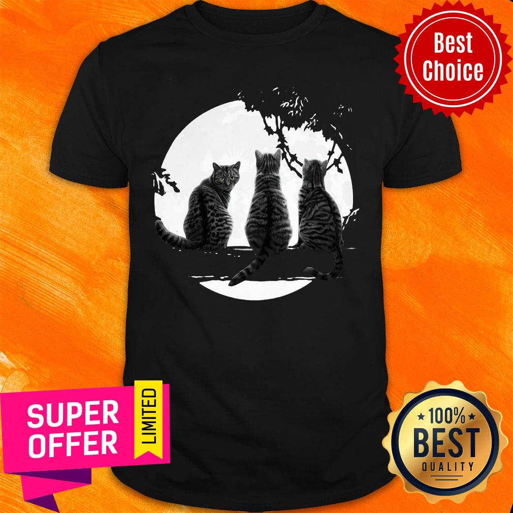 Premium Three Cats Under The Moon Shirt
